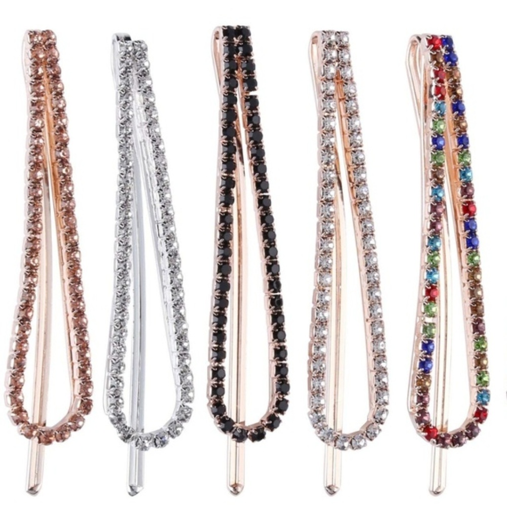 ✨Crystal Rhinestone Edge Barrette - Pink+Rose Gold - Picture 6 of 6